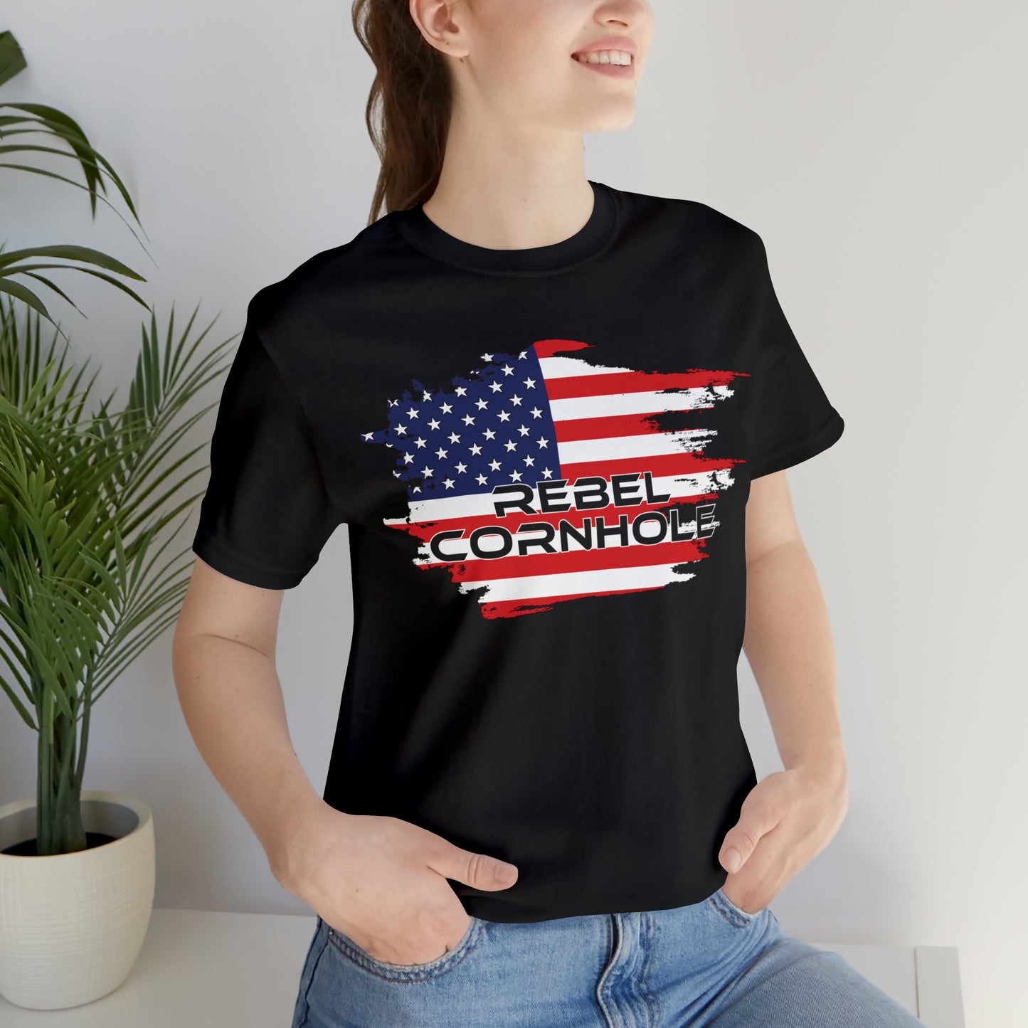 Rebel Cornhole USA Short Sleeve Tee